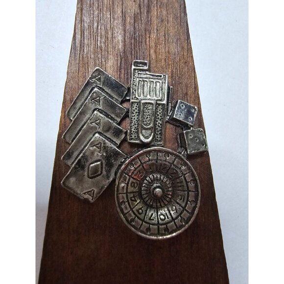 Wooden Handle Letter Opener With Gambling Motif Retro Vintage Distressed - Picture 6 of 8